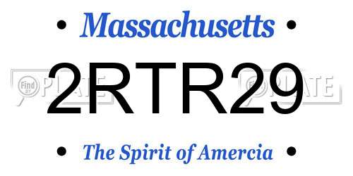 2RTR29 Massachusetts License Plate