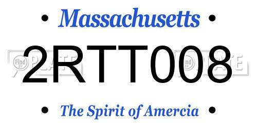 2RTT008 Massachusetts License Plate