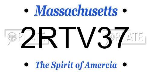 2RTV37 Massachusetts License Plate