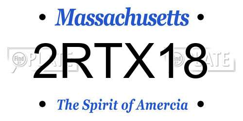 2RTX18 Massachusetts License Plate