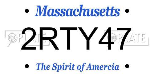 2RTY47 Massachusetts License Plate