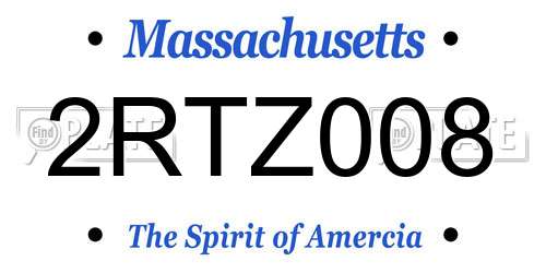 2RTZ008 Massachusetts License Plate