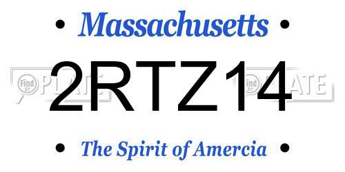 2RTZ14 Massachusetts License Plate