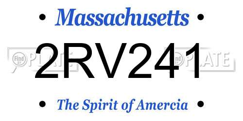 2RV241 Massachusetts License Plate
