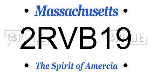 2RVB19 Massachusetts License Plate