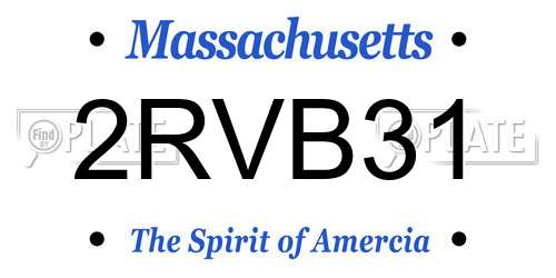 2RVB31 Massachusetts License Plate