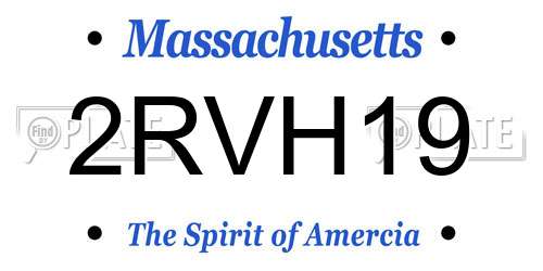 2RVH19 Massachusetts License Plate