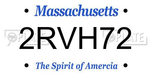 2RVH72 Massachusetts License Plate