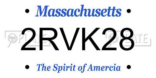 2RVK28 Massachusetts License Plate