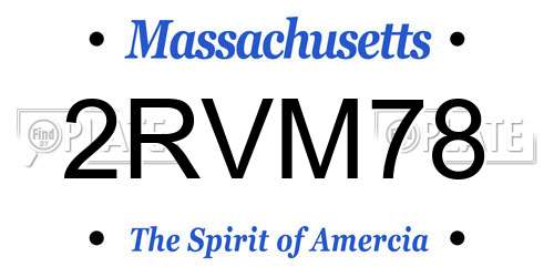 2RVM78 Massachusetts License Plate