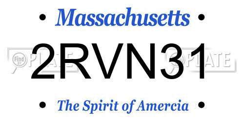 2RVN31 Massachusetts License Plate