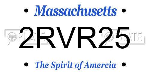 2RVR25 Massachusetts License Plate