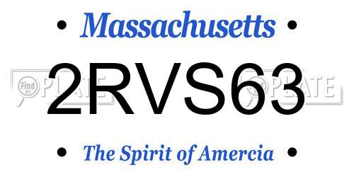 2RVS63 Massachusetts License Plate