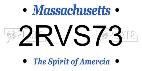 2RVS73 Massachusetts License Plate