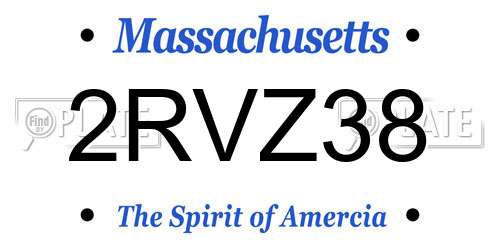 2RVZ38 Massachusetts License Plate