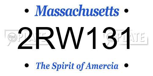 2RW131 Massachusetts License Plate