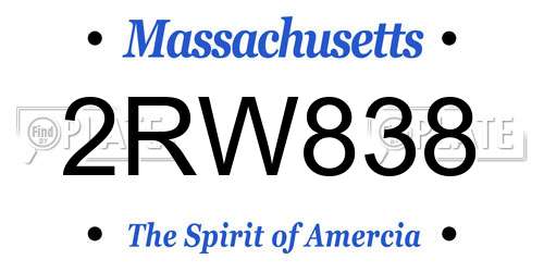 2RW838 Massachusetts License Plate