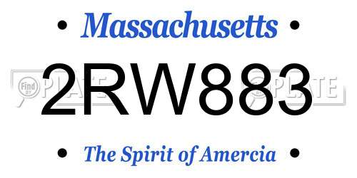 2RW883 Massachusetts License Plate