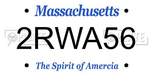 2RWA56 Massachusetts License Plate