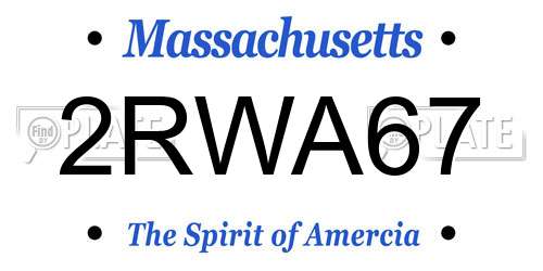 2RWA67 Massachusetts License Plate