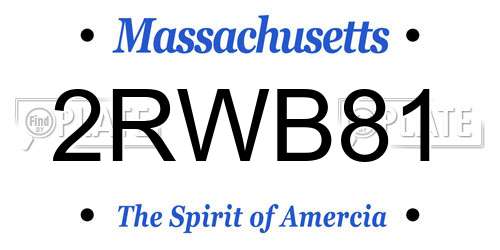 2RWB81 Massachusetts License Plate
