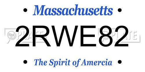 2RWE82 Massachusetts License Plate