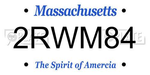 2RWM84 Massachusetts License Plate