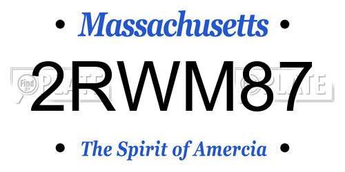 2RWM87 Massachusetts License Plate