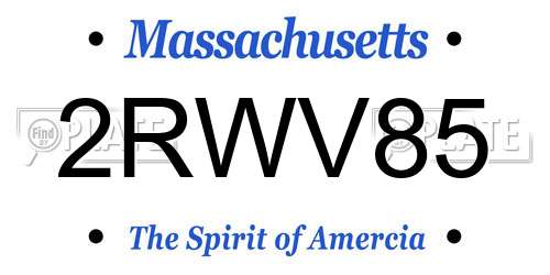 2RWV85 Massachusetts License Plate