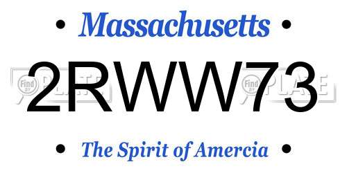 2RWW73 Massachusetts License Plate