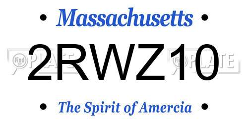 2RWZ10 Massachusetts License Plate