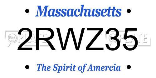 2RWZ35 Massachusetts License Plate