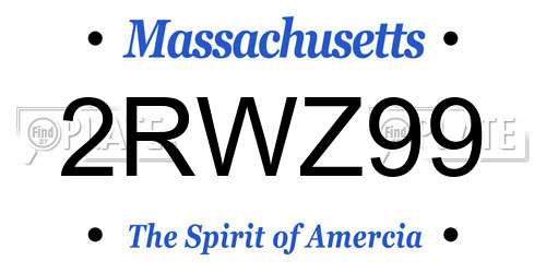 2RWZ99 Massachusetts License Plate