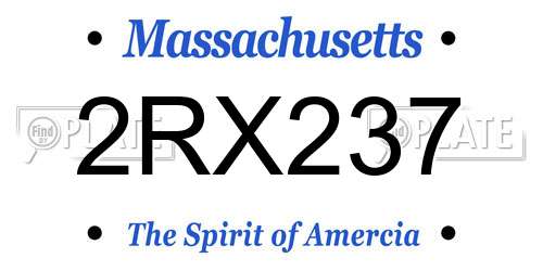 2RX237 Massachusetts License Plate