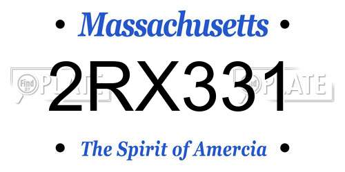 2RX331 Massachusetts License Plate