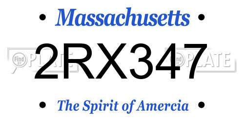 2RX347 Massachusetts License Plate