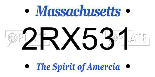 2RX531 Massachusetts License Plate