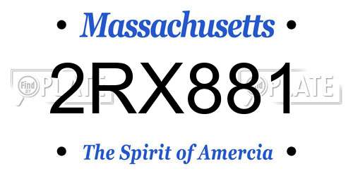 2RX881 Massachusetts License Plate
