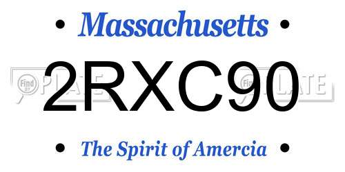 2RXC90 Massachusetts License Plate