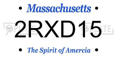 2RXD15 Massachusetts License Plate