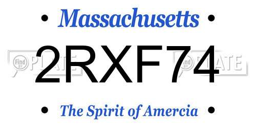 2RXF74 Massachusetts License Plate