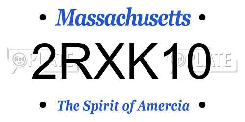 2RXK10 Massachusetts License Plate