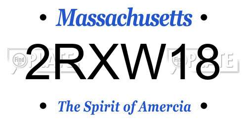 2RXW18 Massachusetts License Plate
