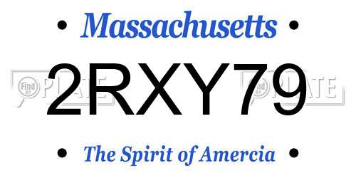 2RXY79 Massachusetts License Plate