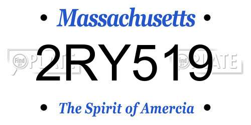 2RY519 Massachusetts License Plate
