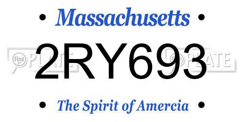2RY693 Massachusetts License Plate