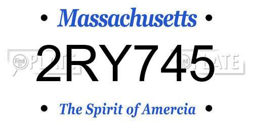 2RY745 Massachusetts License Plate