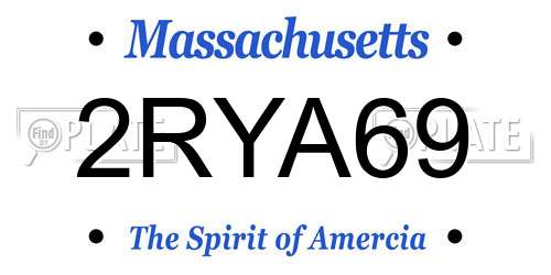 2RYA69 Massachusetts License Plate