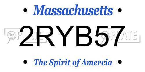 2RYB57 Massachusetts License Plate