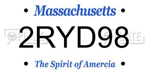 2RYD98 Massachusetts License Plate